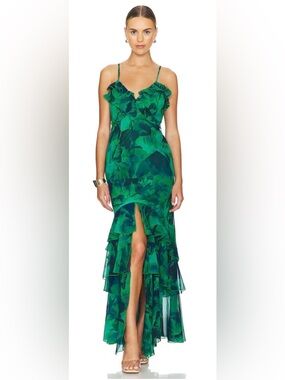 Runaway The Label Namari Maxi Dress in Calista Green Size Medium